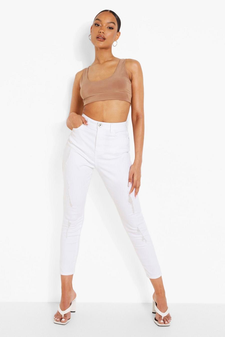 Jean skinny taille haute, White image number 1