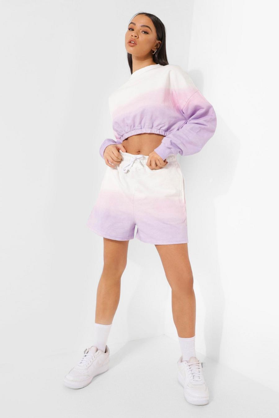 Pink Ombre Tie Dye Short Tracksuit image number 1