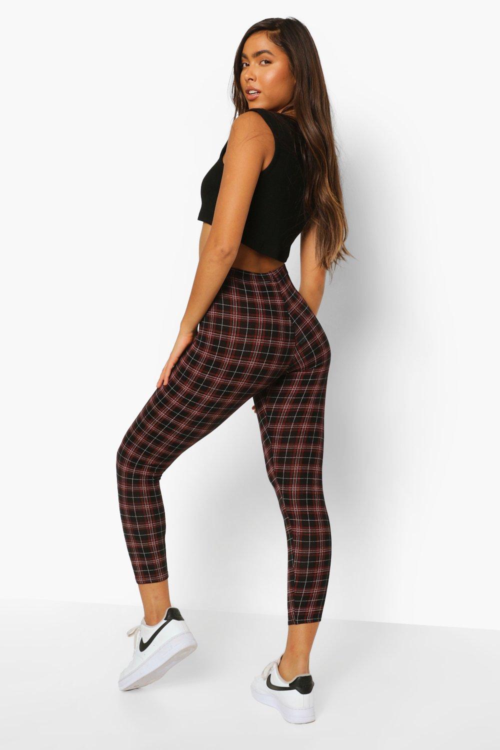 Boohoo 2025 tartan leggings