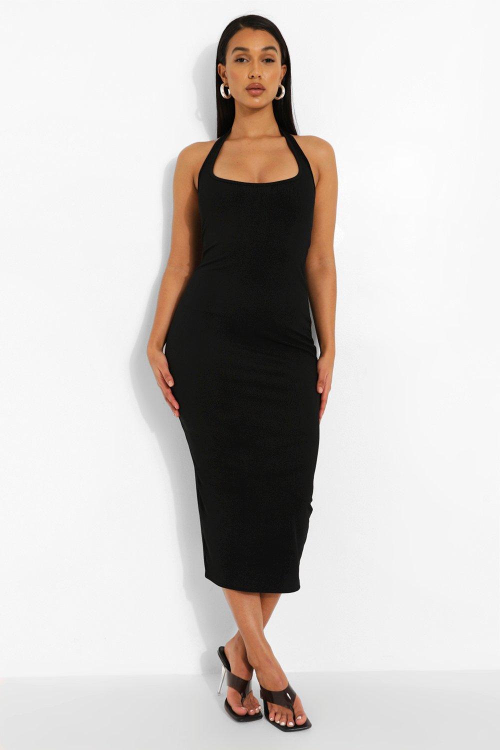 scoop neck halter dress