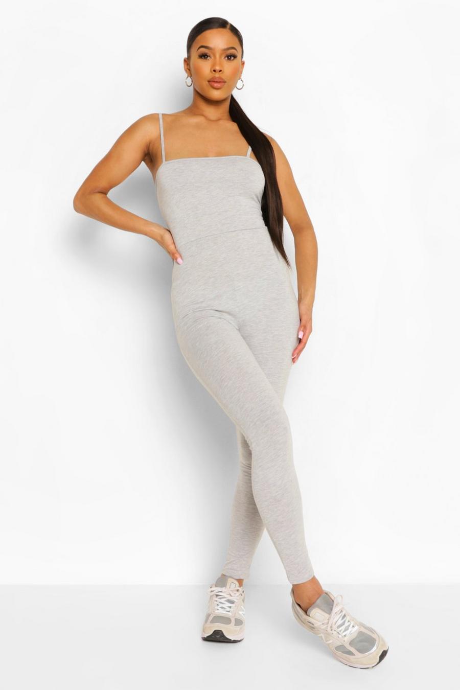Grey marl Strappy Lace Up Back Jumpsuit image number 1