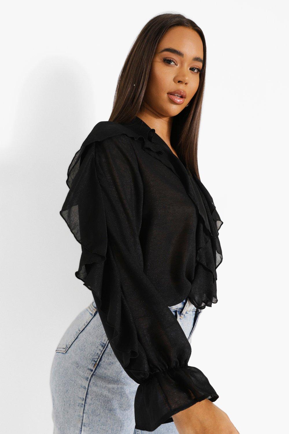 Boohoo cheap ruffle top