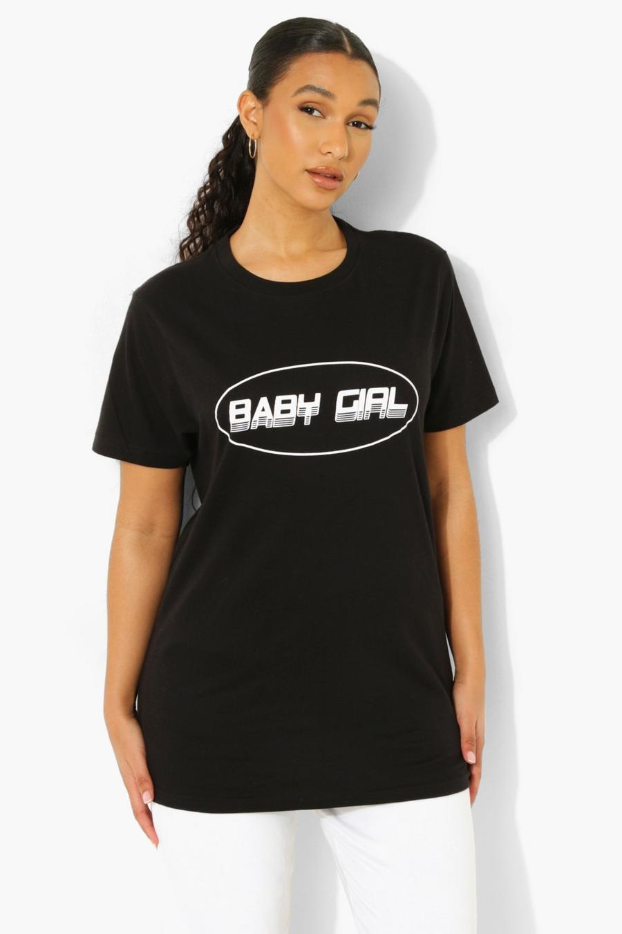 Black "Baby Girl" T-shirt med tryck image number 1
