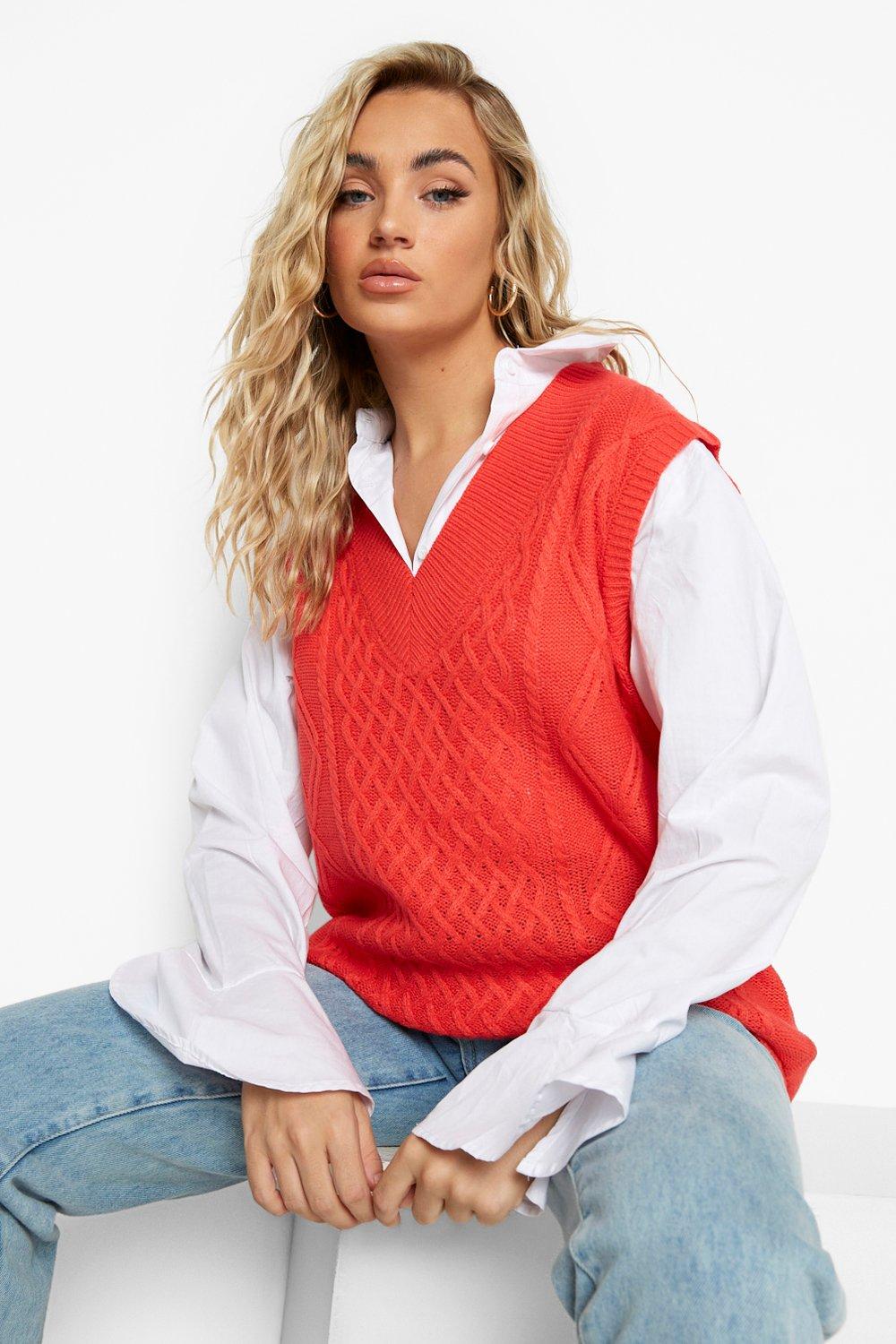 Red deals sweater vest