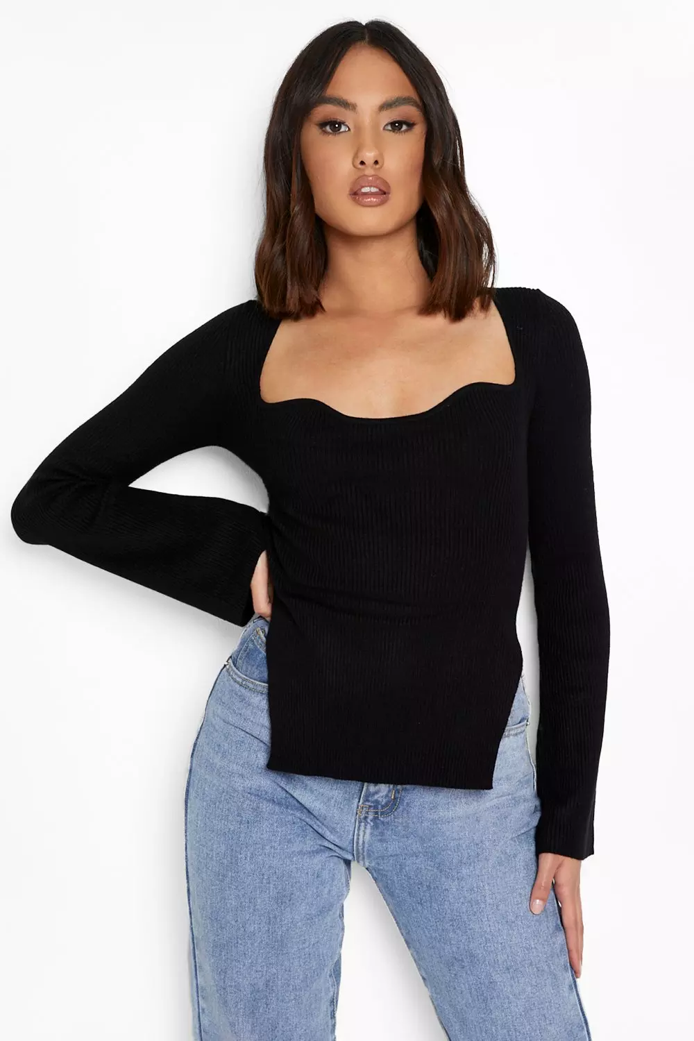 Sweetheart shop neckline jumper