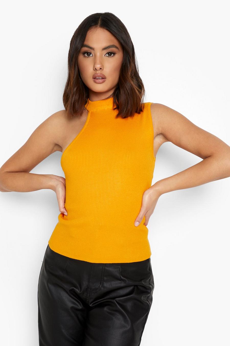 Top in maglia a coste con cut-out, Amber image number 1