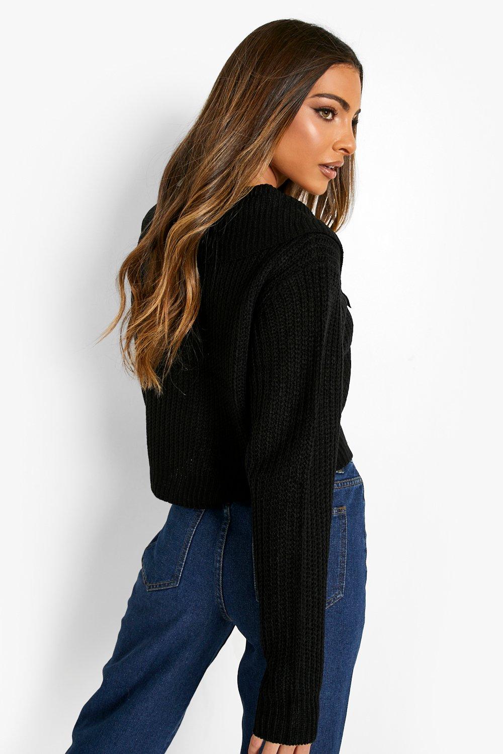 Ruffle Collar Jumper boohoo IE