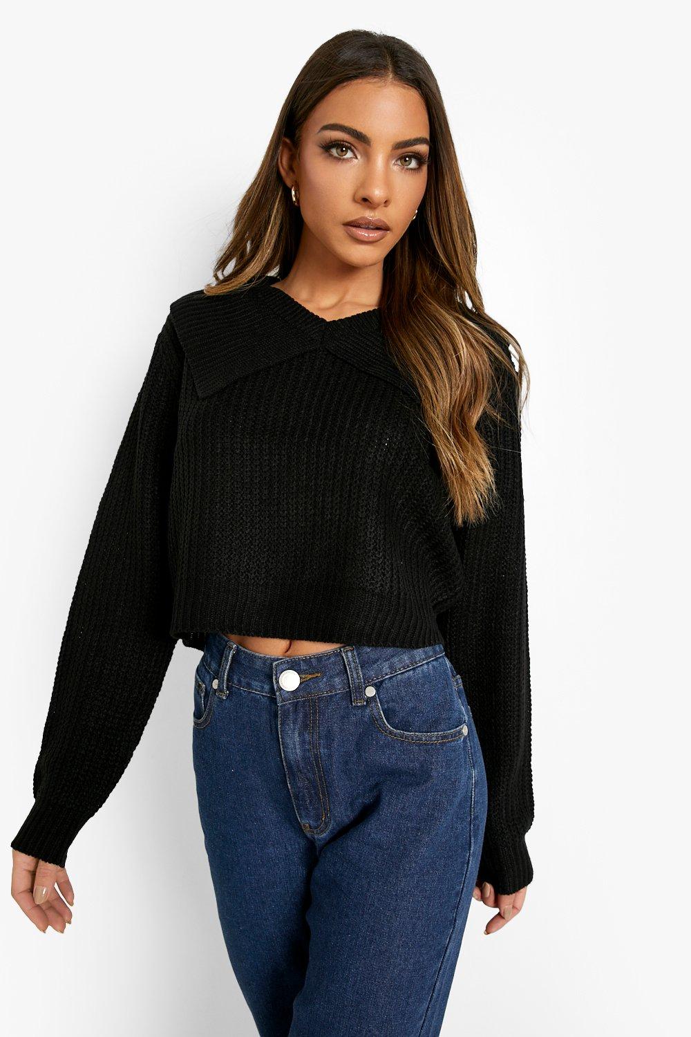 Ruffle Collar Sweater boohoo CA