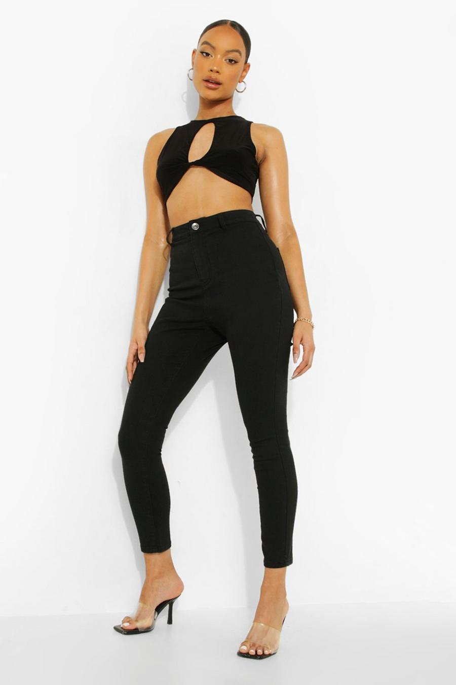 True black High Waisted Disco Pants image number 1