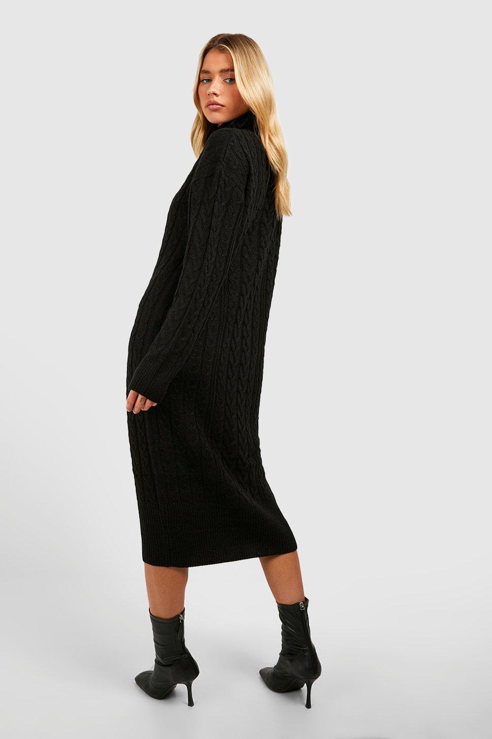 Midi roll neck clearance dress