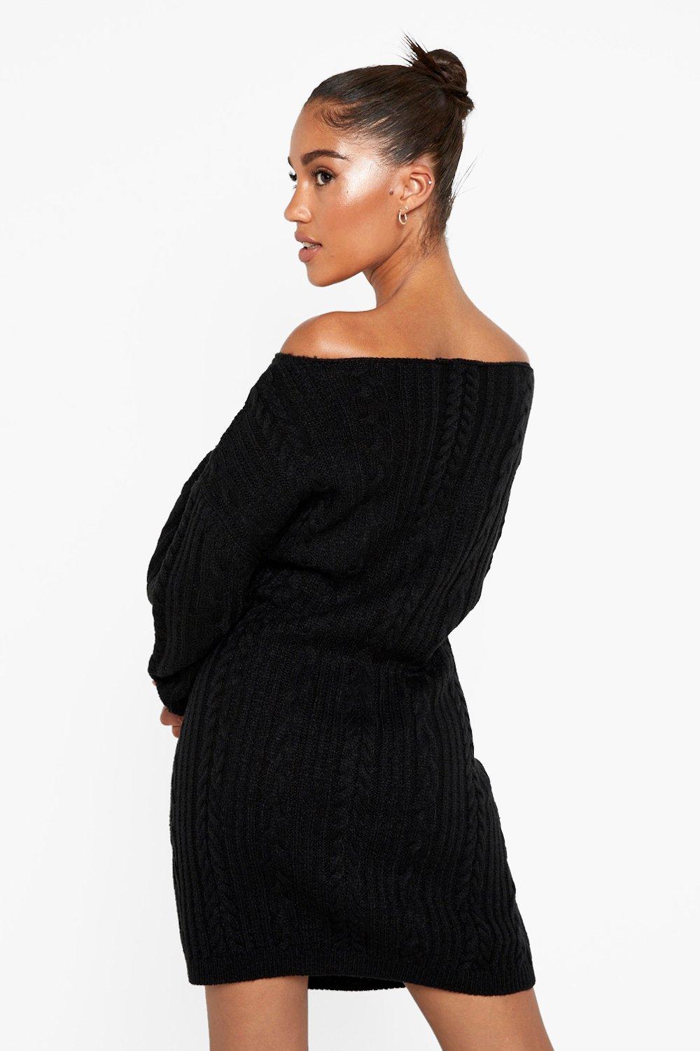 women's off the shoulder sweater dress