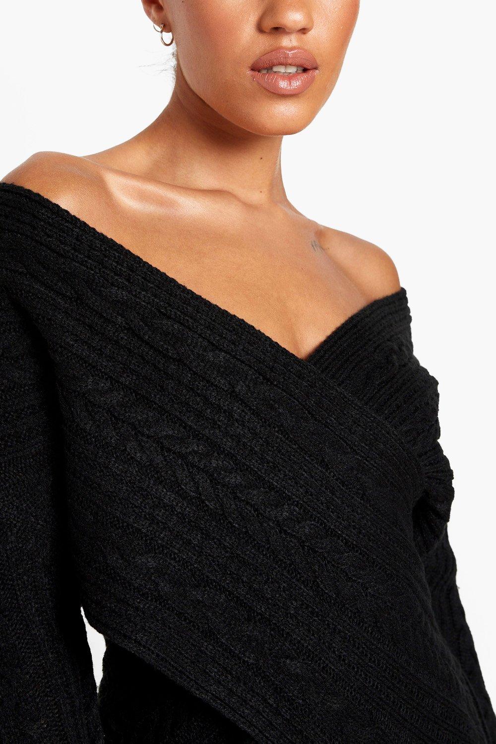 off one shoulder sweater dress