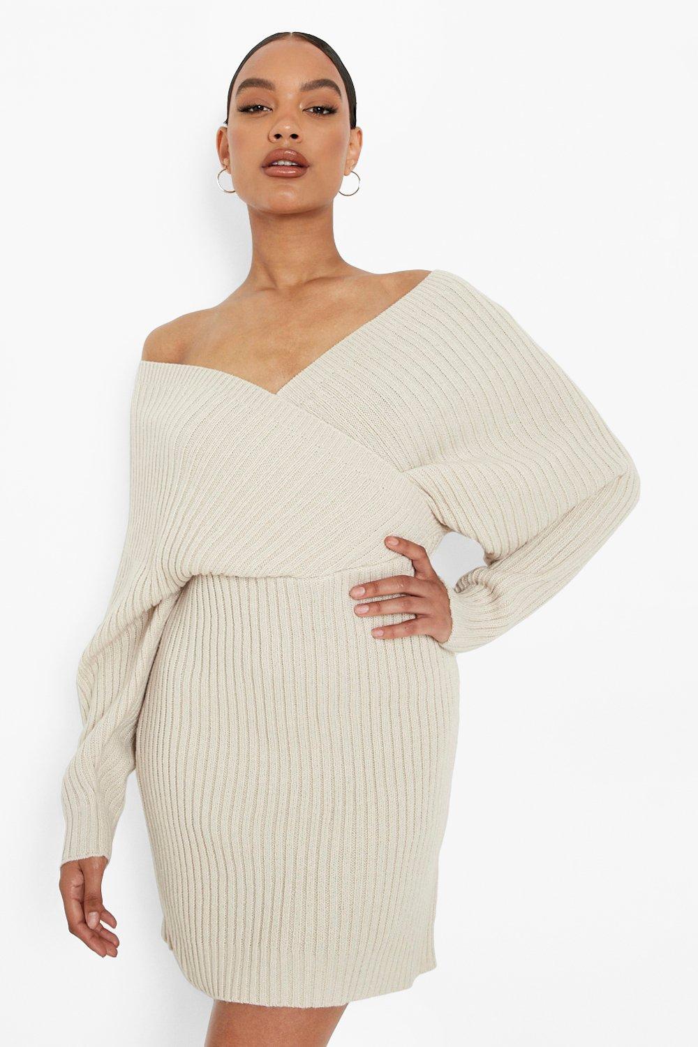 Oversized off the hot sale shoulder jumper dress