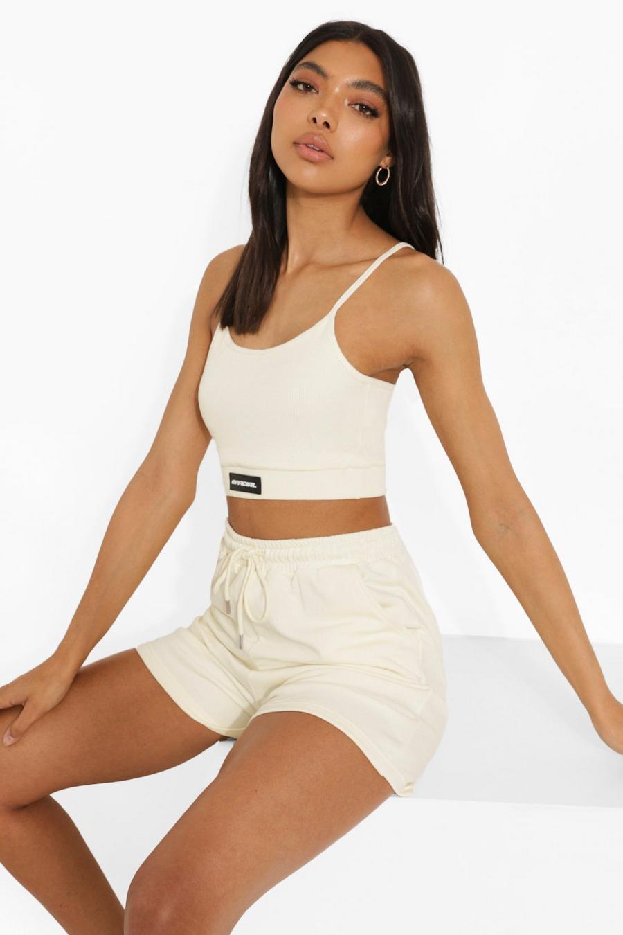 Oyster Tall Crop Top And Short Loungewear Set image number 1