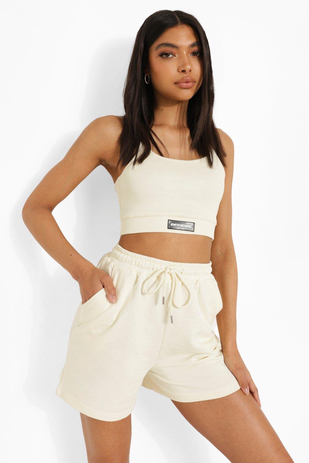 Women s Tall Crop Top And Short Loungewear Set Boohoo UK