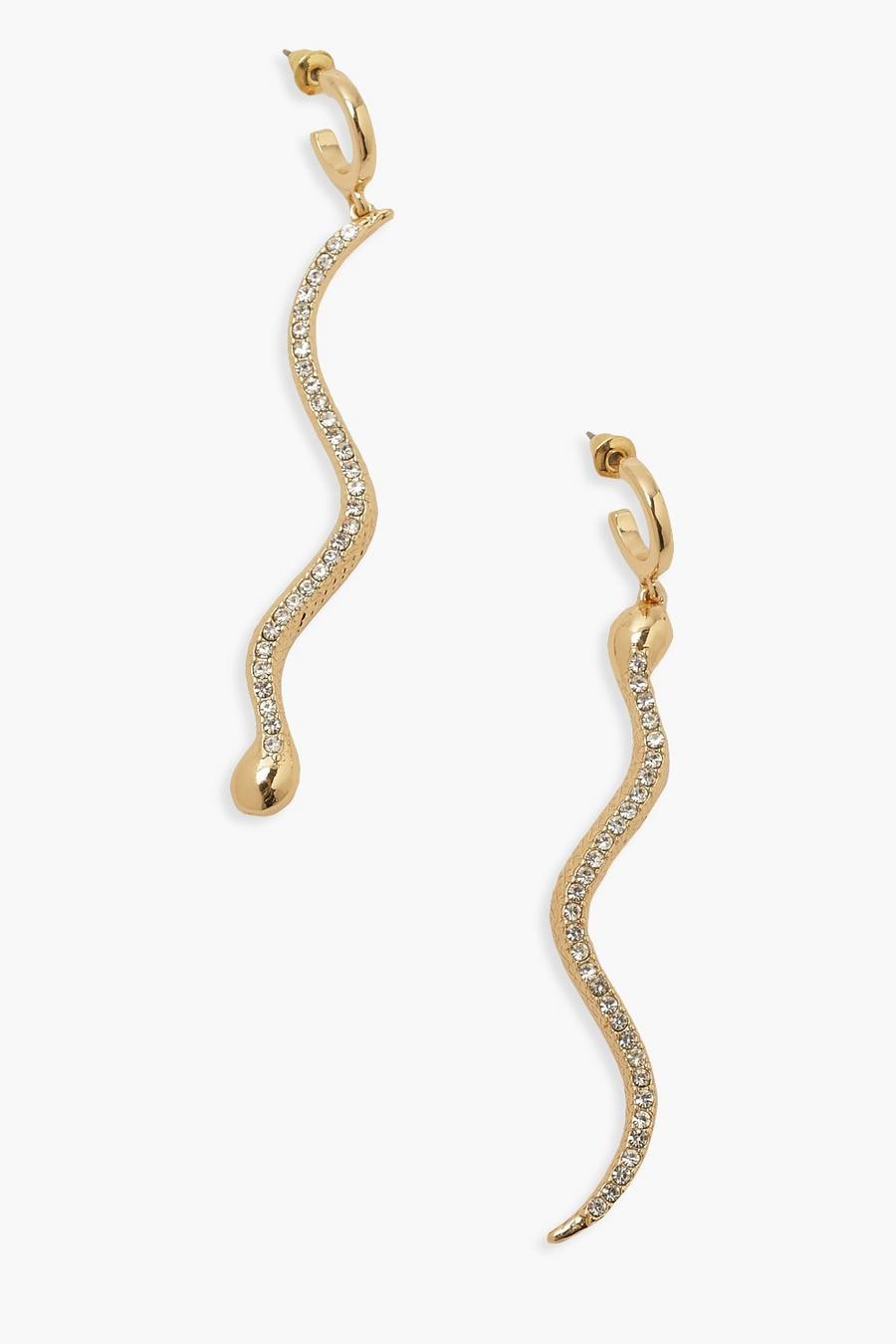 Snake Drop Diamante Earrings image number 1