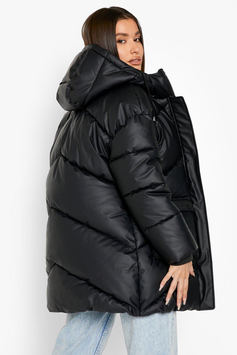 black puffer parka coat