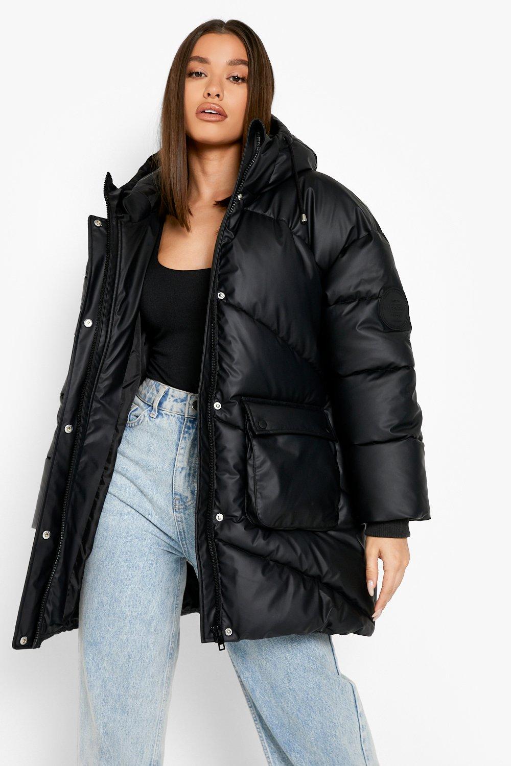 black puffer parka coat