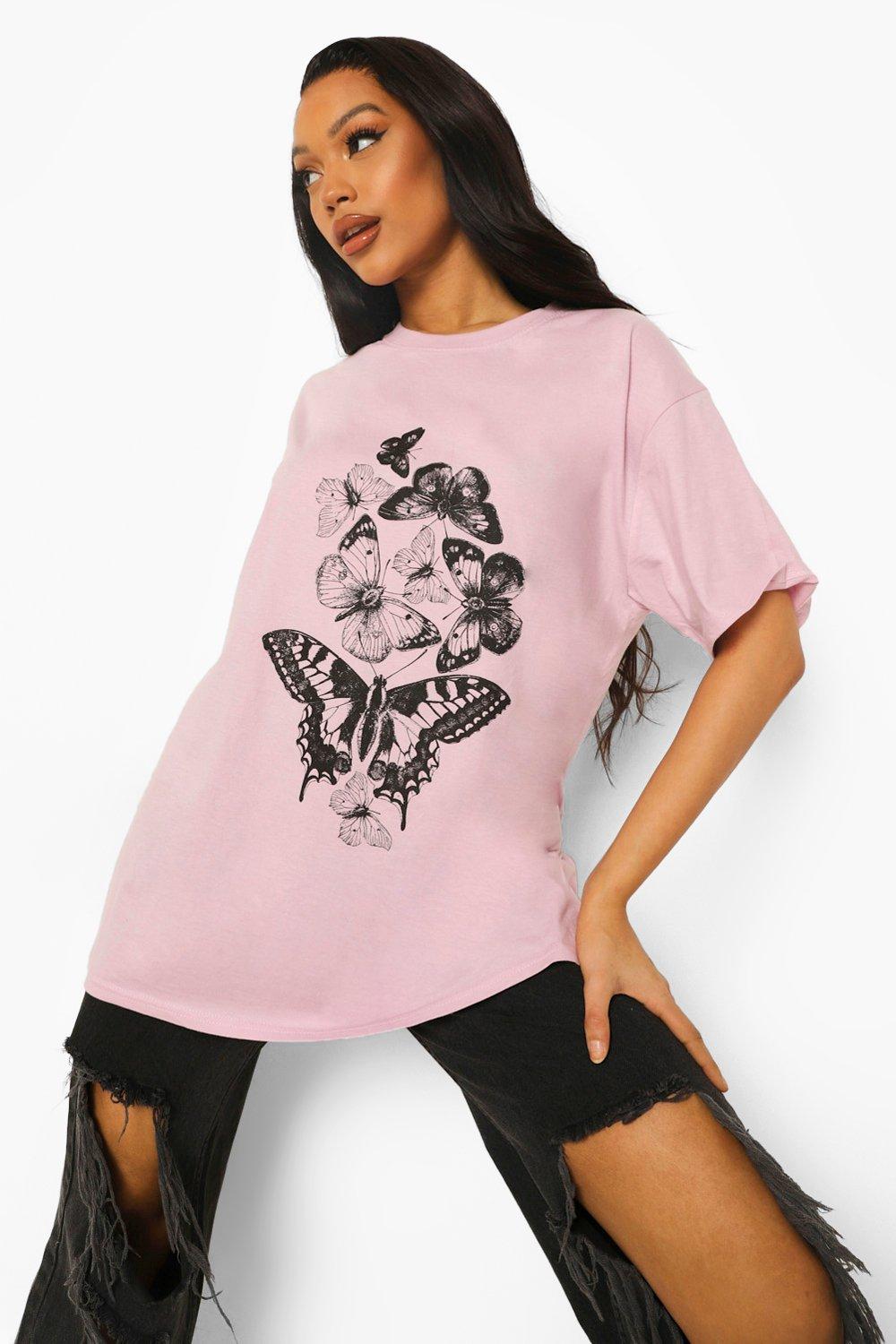 2DXuixsh Shirts for Women Tall Women Fashion Reflective Butterfly Print  Short Sleeved T Shirt Crop Top Plain Long Sleeve Shirt Womens Tops T Shirts