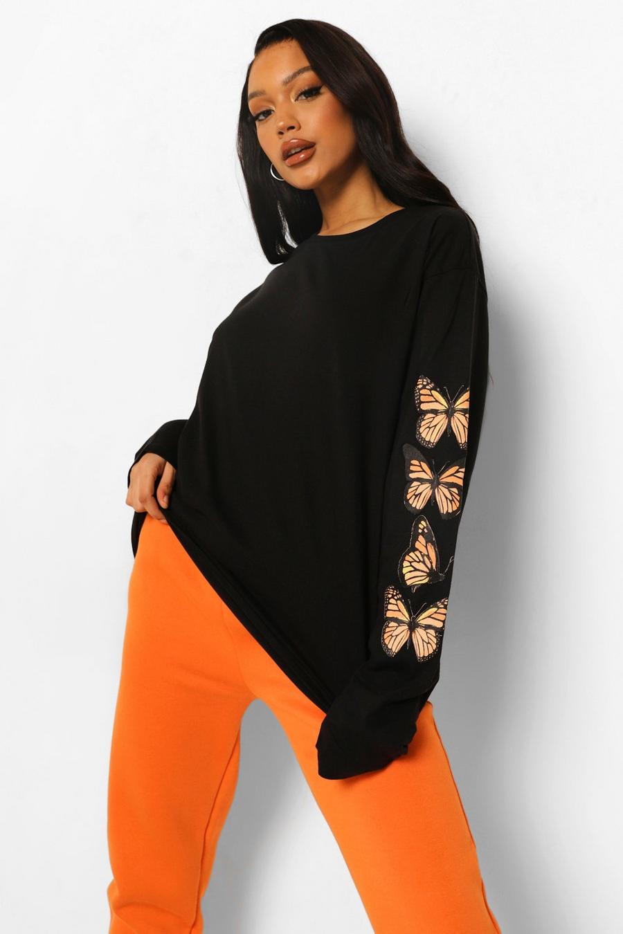 Svart Oversize t-shirt med slits image number 1