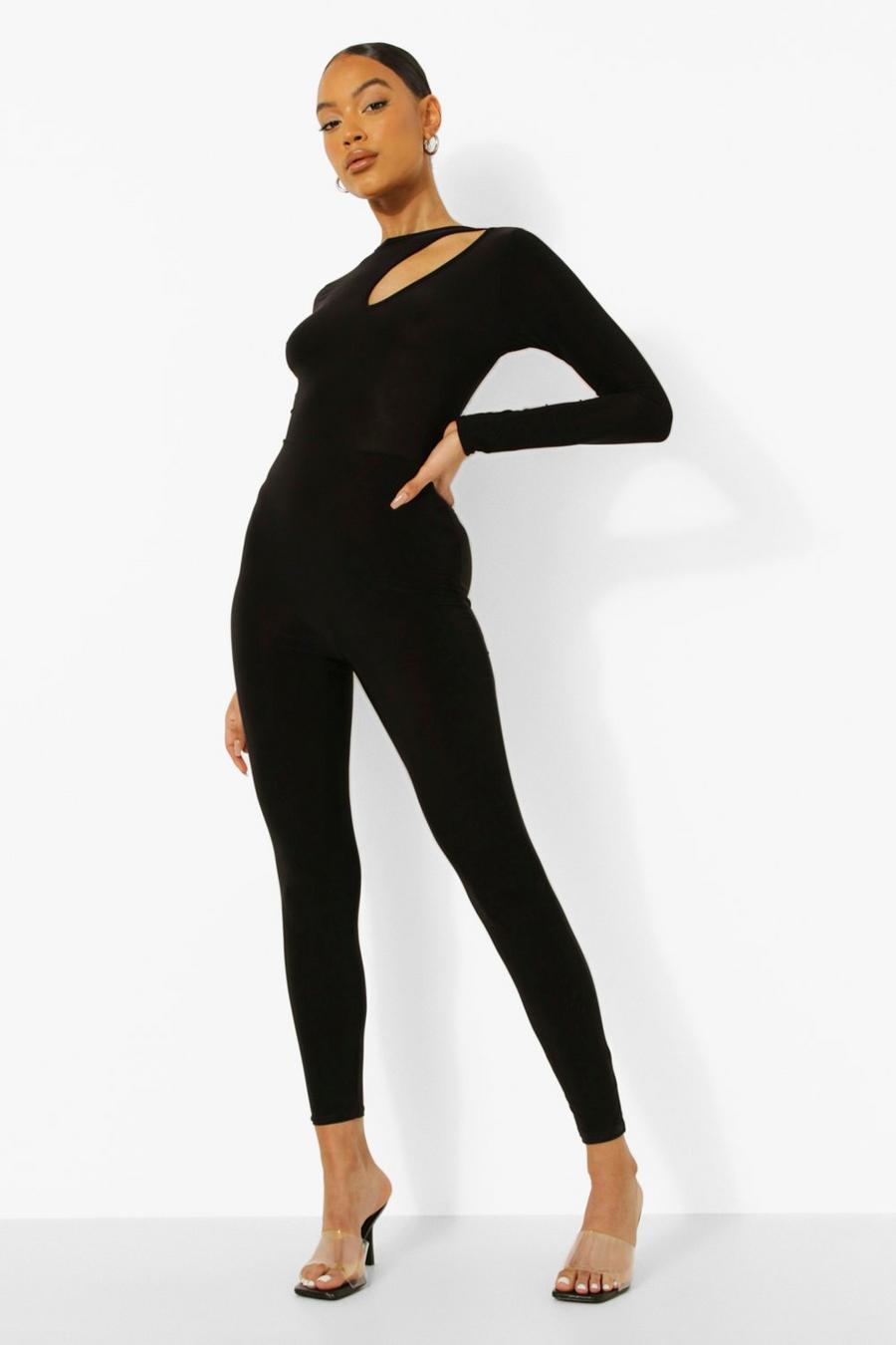 Black Långärmad jumpsuit med cut-out image number 1