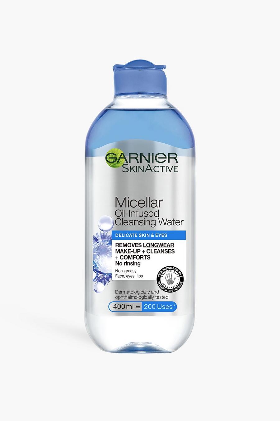 Agua micelar para pieles delicadas Skin & Eyes de Garnier, Azul image number 1