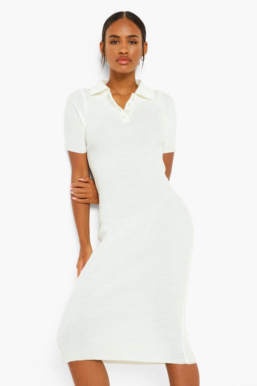 Ivory Short Sleeve Polo Shirt Dress image number 1