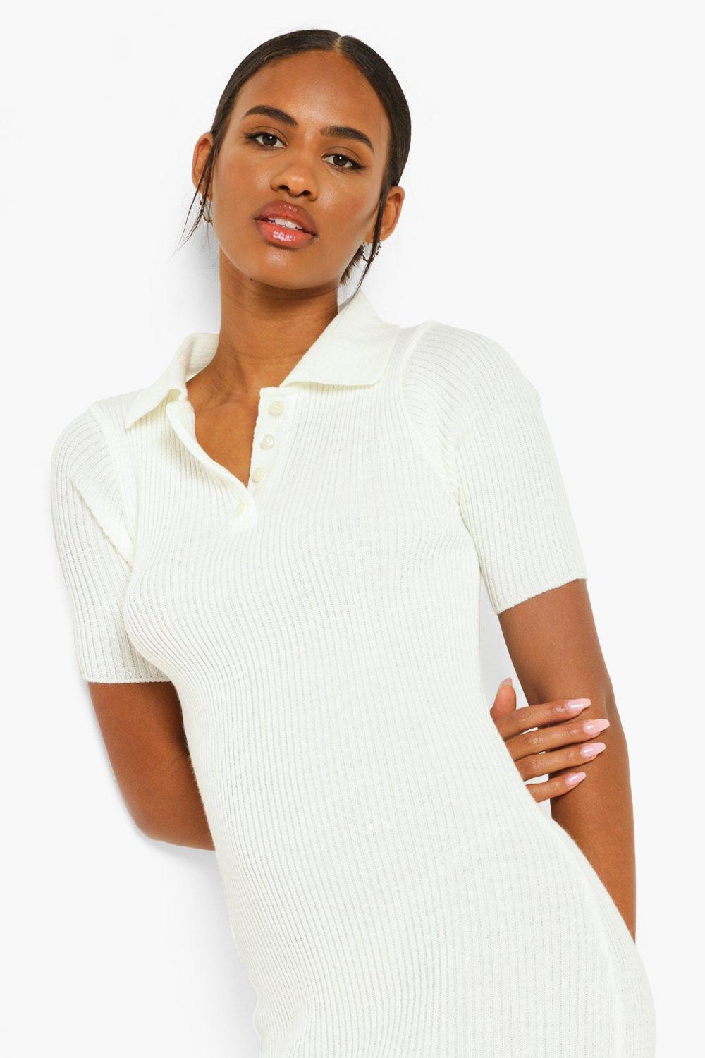 Women's Short Sleeve Polo Shirt Dress ...