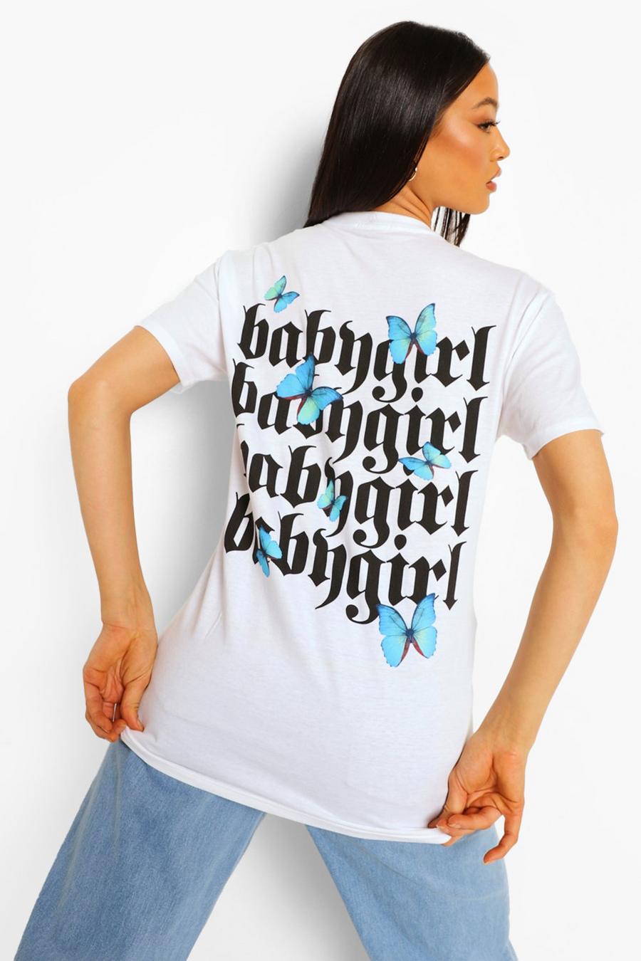 "Baby Girl" T-shirt med tryck bak image number 1