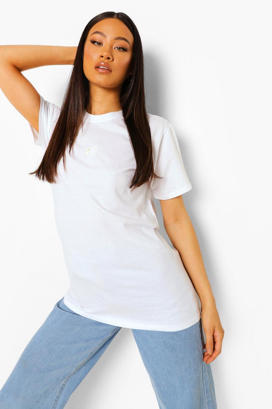 T-Shirt mit Sonnen-Stickerei , Weiß image number 1