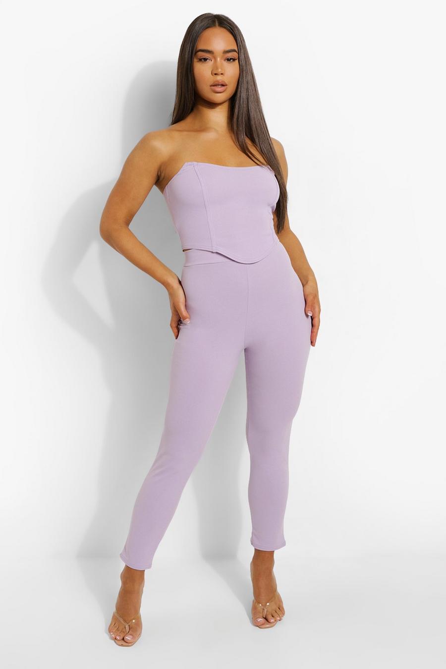 Lilac Bandeau Corset & Slim Fit Trousers image number 1