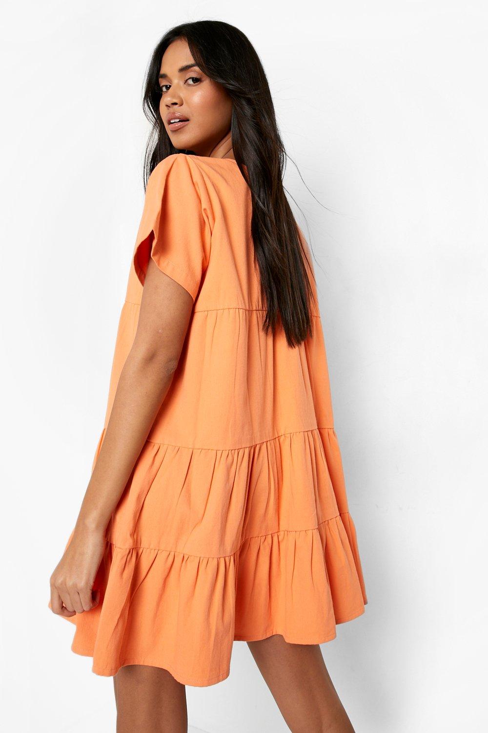 Tiered Denim Summer Dress boohoo UK