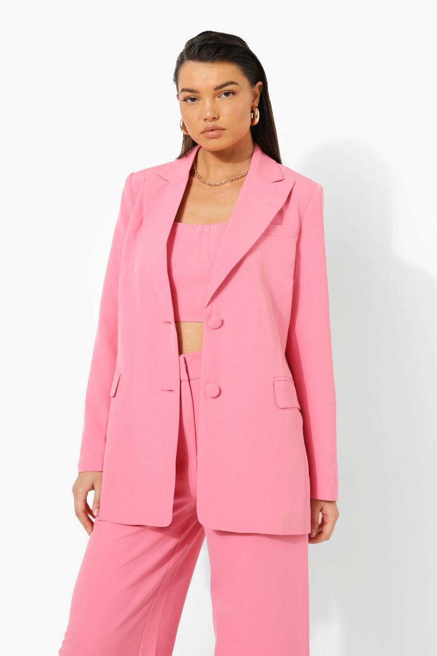 Candy pink Tailored Oversized Blazer image number 1