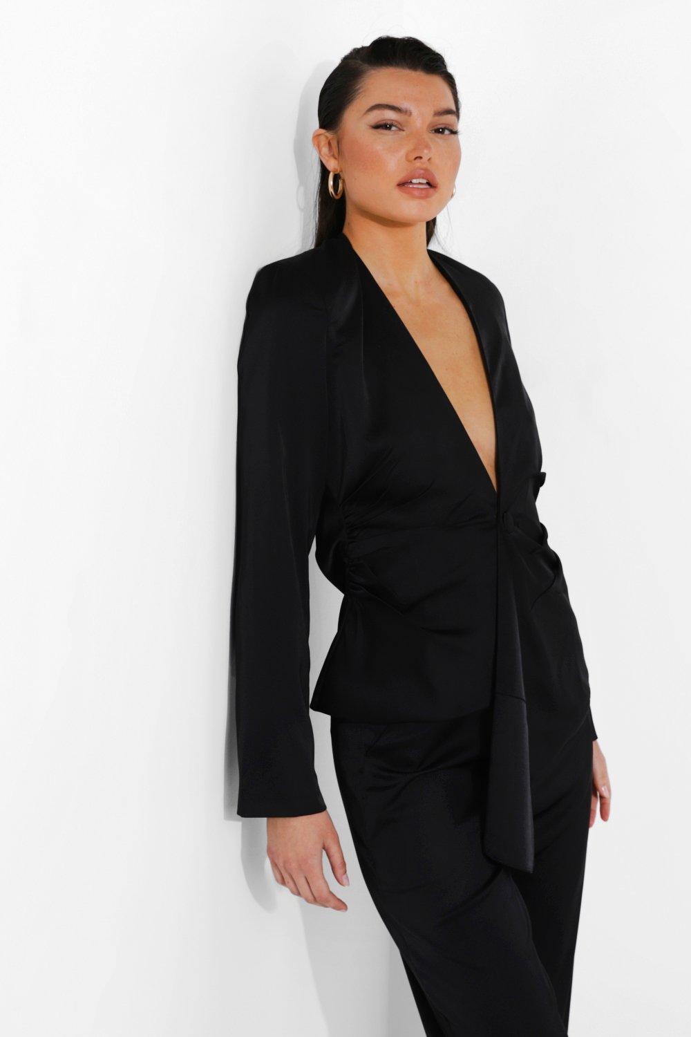 Matte black blazer best sale