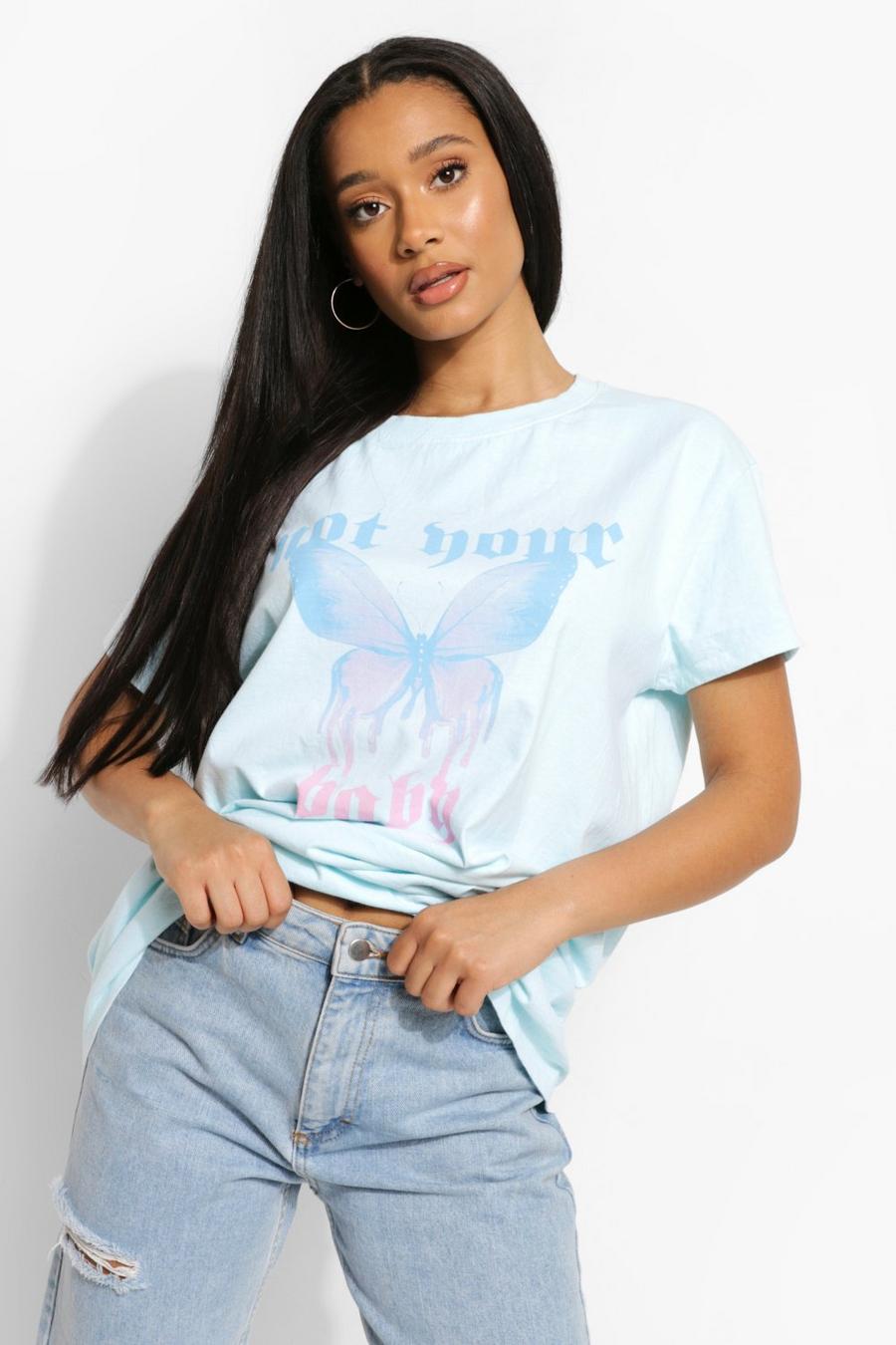 Baby blue Overdye Not Your Baby T-Shirtjurk image number 1