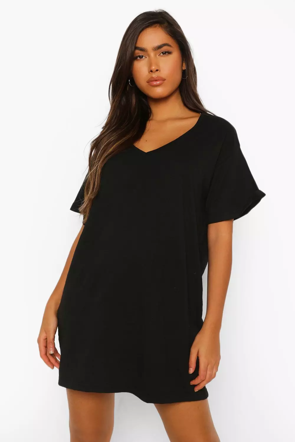 Oversized v neck store t shirt dress