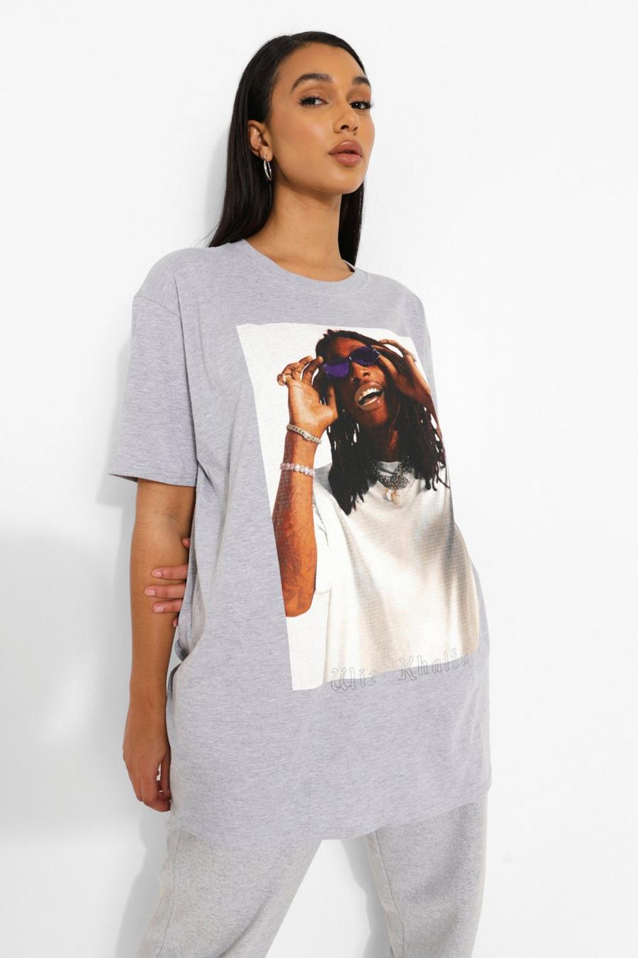 T-shirt oversize con stampa ufficiale di Wiz Khalifa, Grigio mélange image number 1