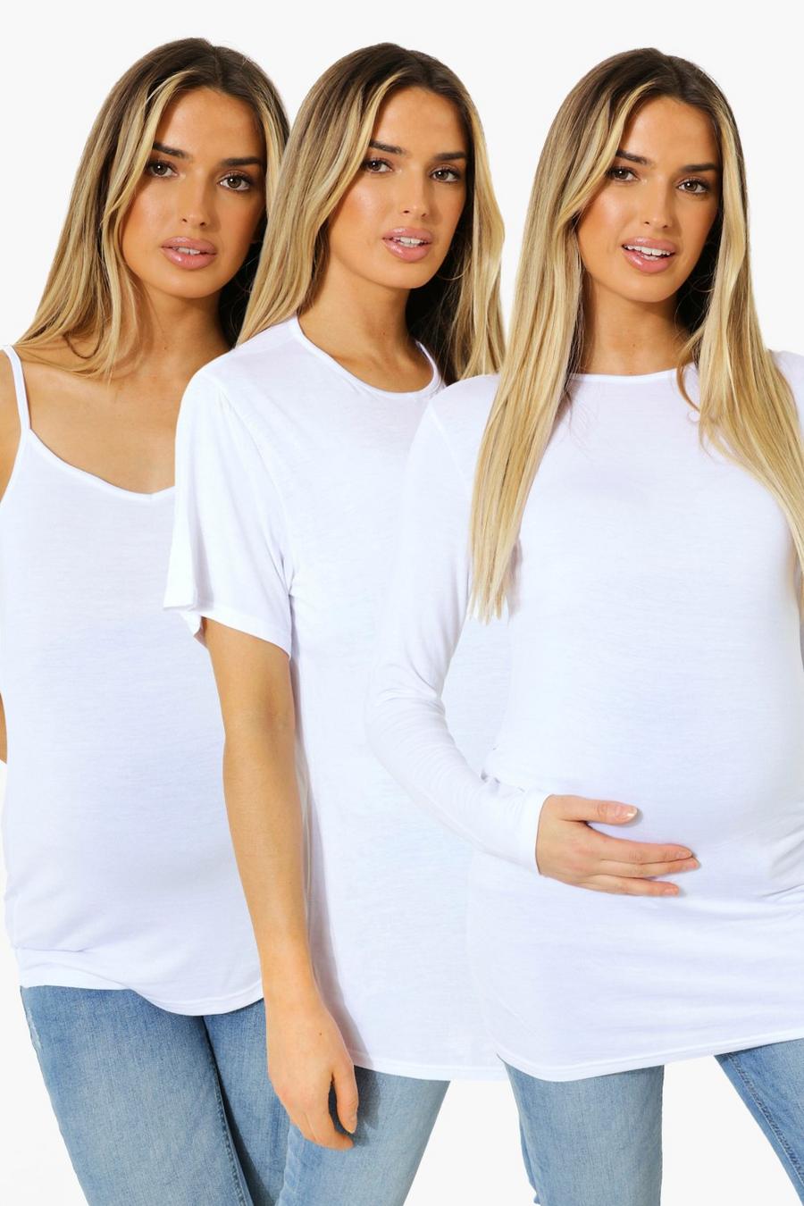White Maternity Top Essentials Pack image number 1