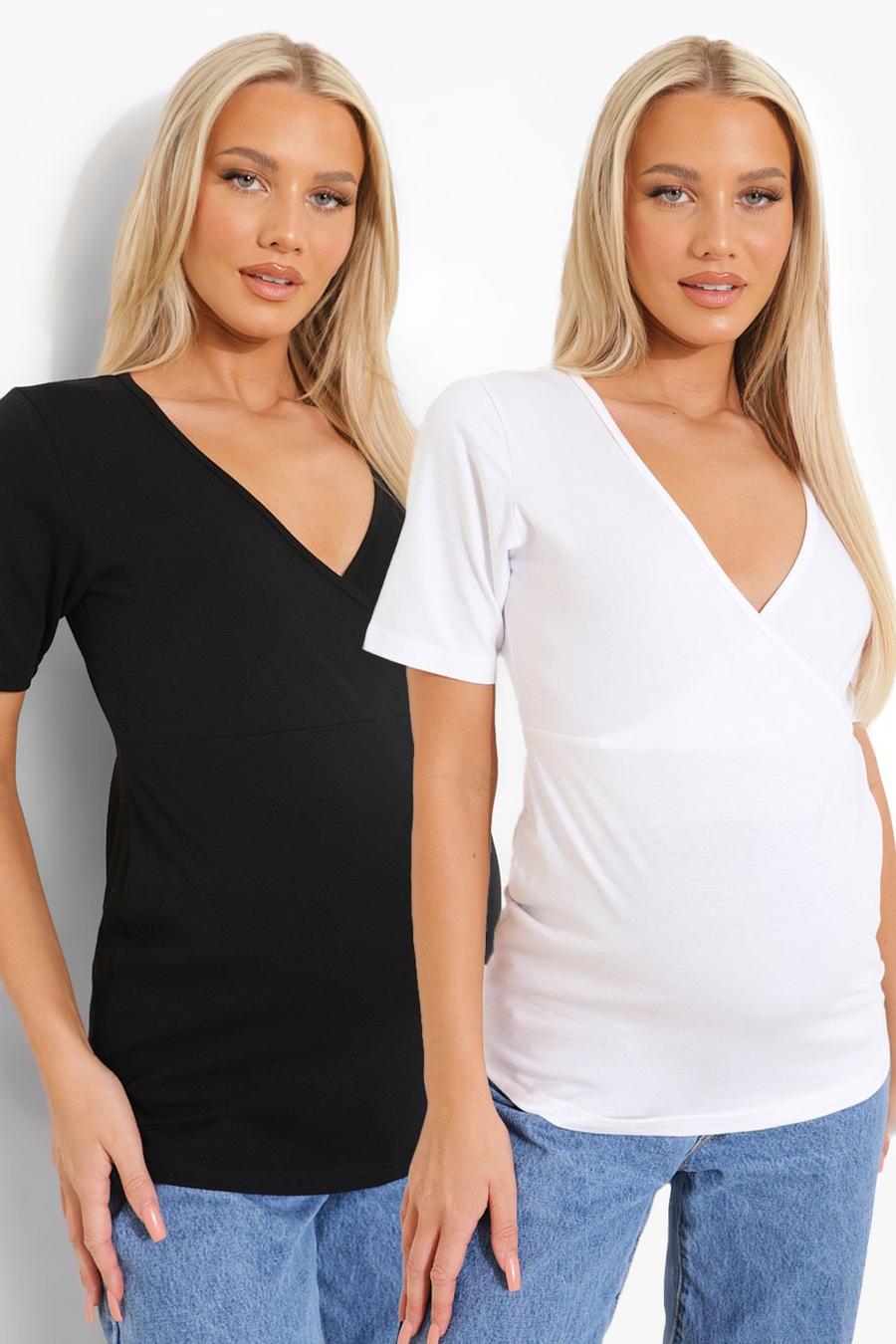 Black Maternity Nursing 2 Pack T-shirt image number 1