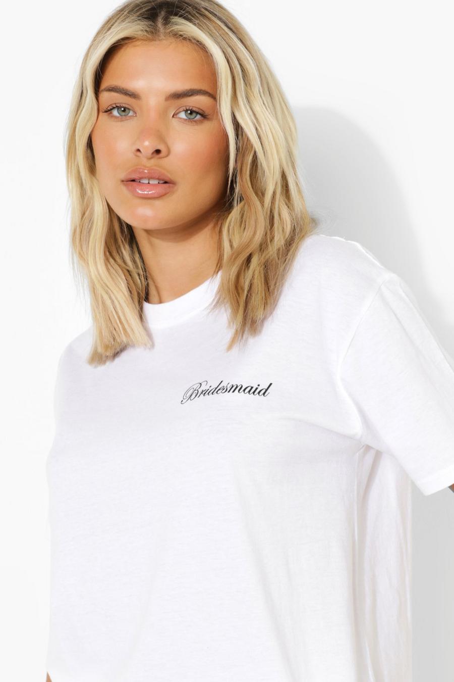 T-Shirt mit „Bridesmaid“-Print, Weiß image number 1