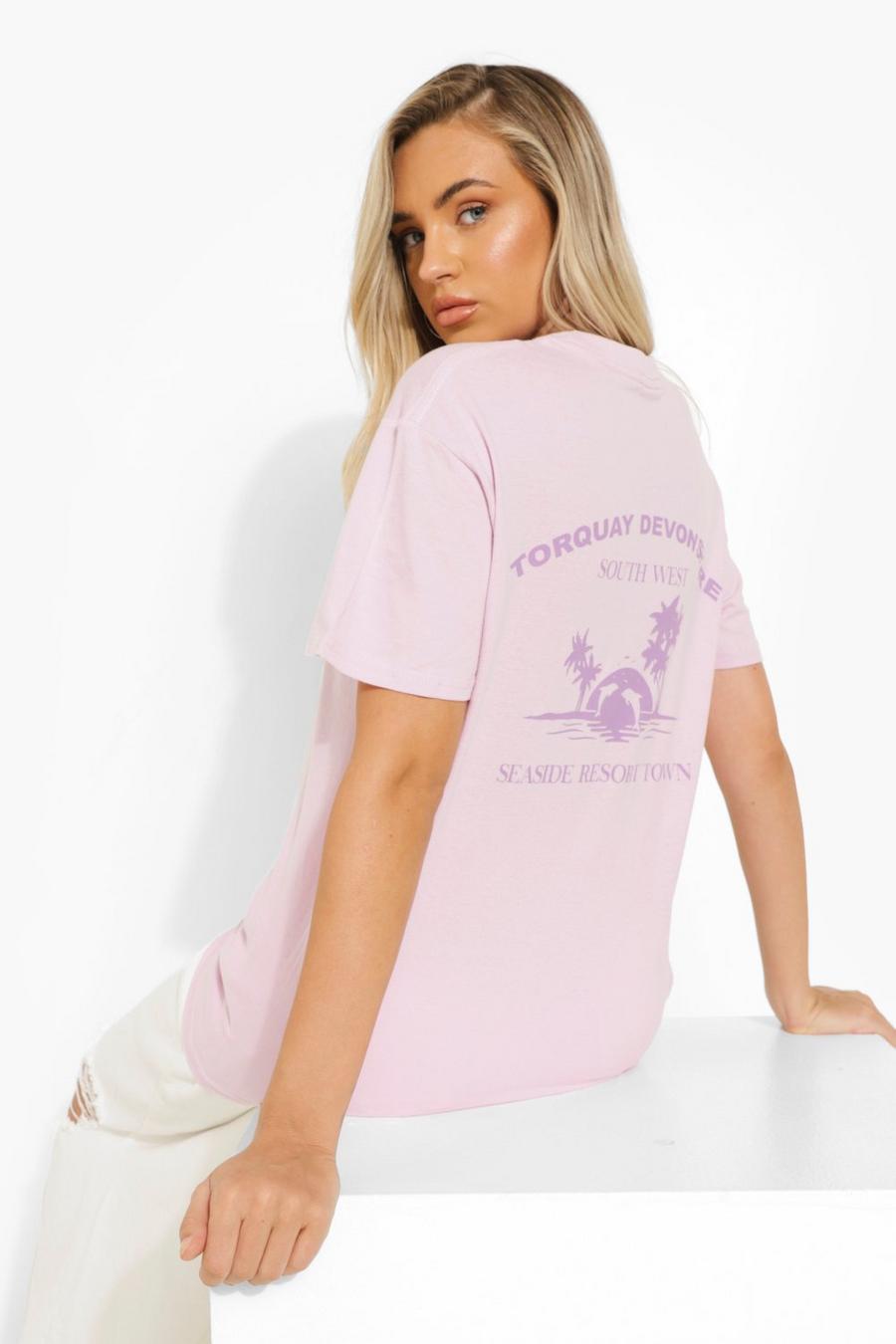 Lilac Torquay Back Graphic T-Shirt image number 1