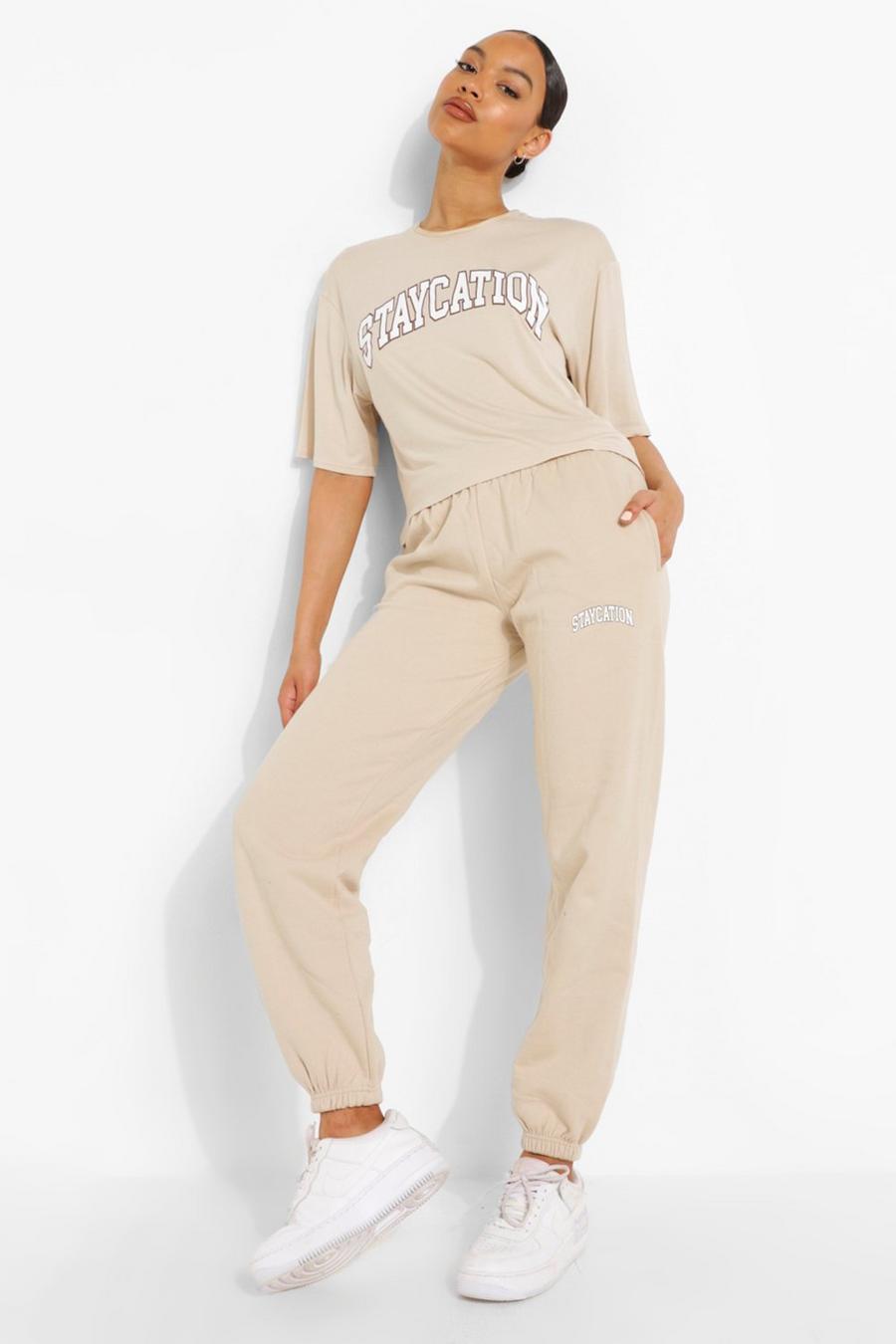 Stone Staycation Slogan Track Pants image number 1