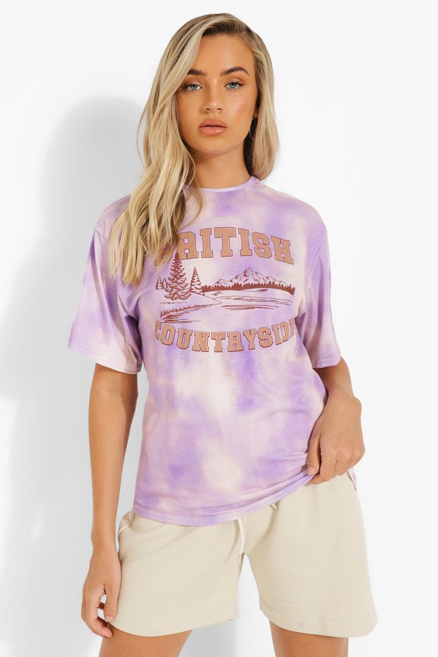T-shirt tie-dye Countryside, Lilac image number 1