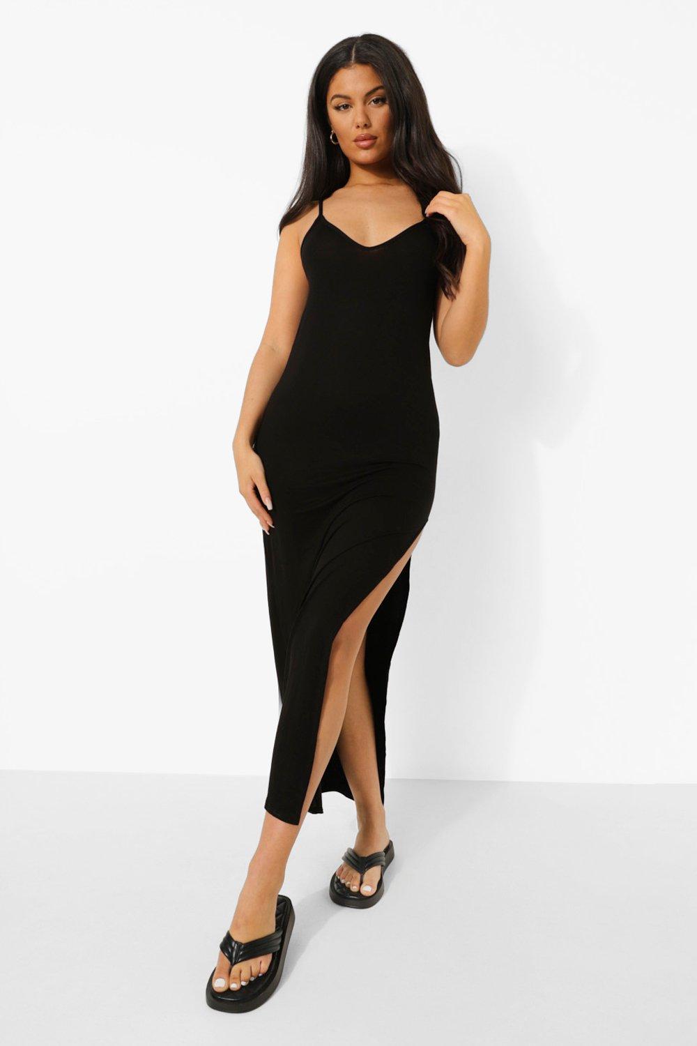 V neck side shop split maxi dress