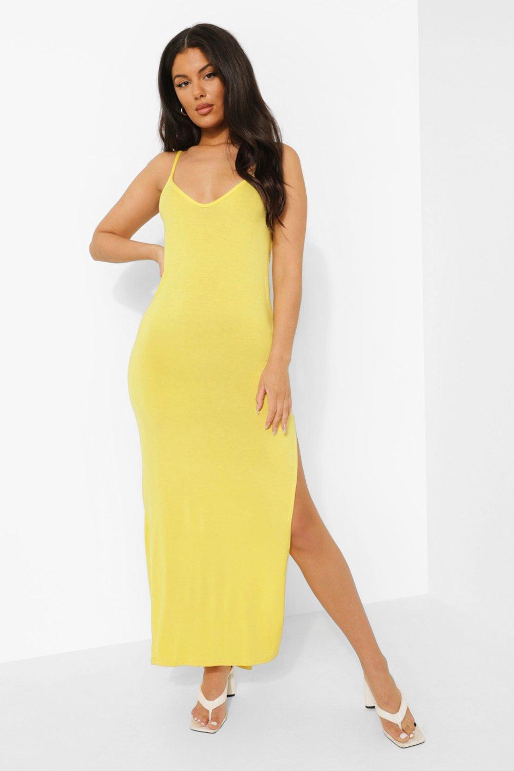 Boohoo yellow hotsell maxi dress