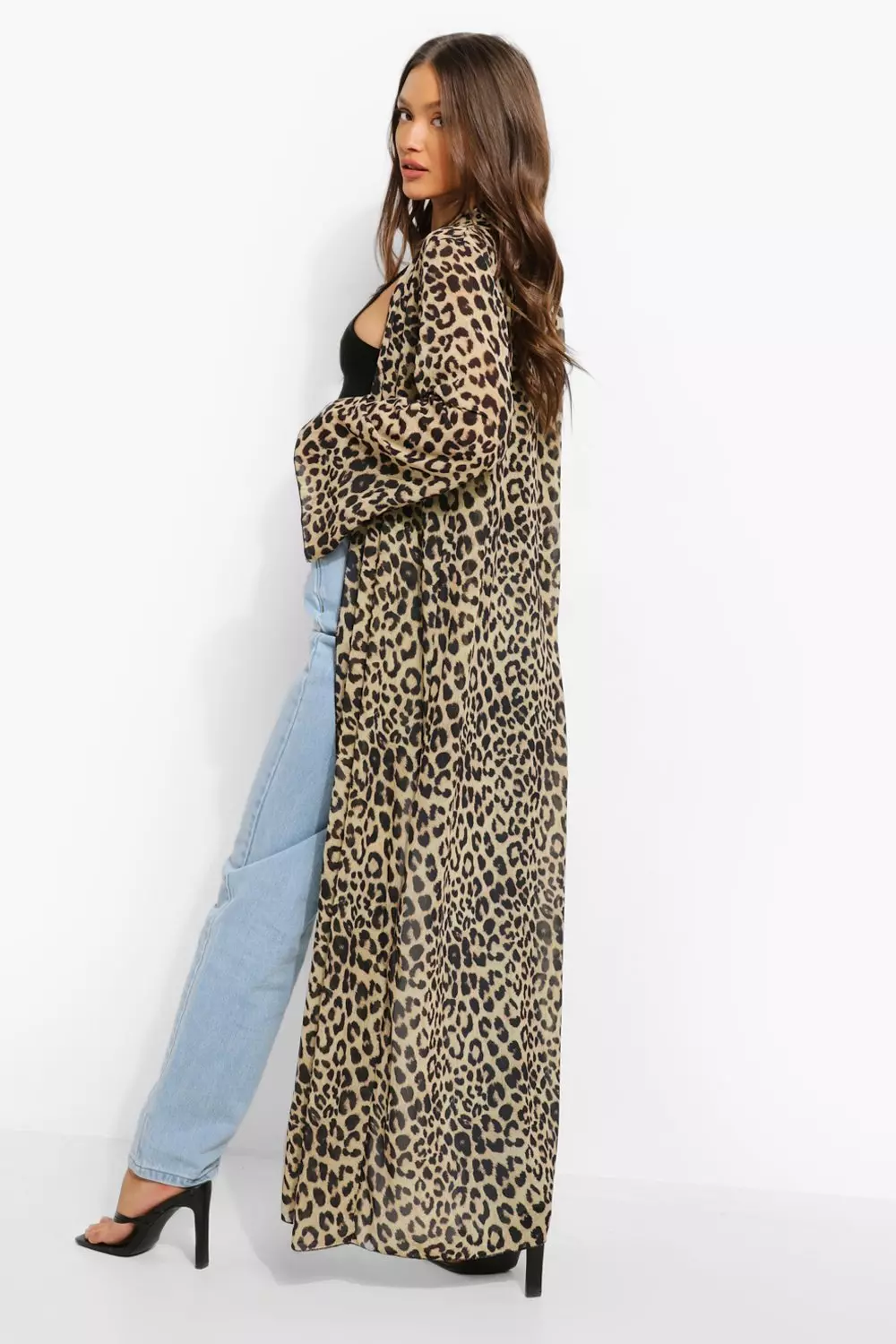Leopard print maxi kimono store