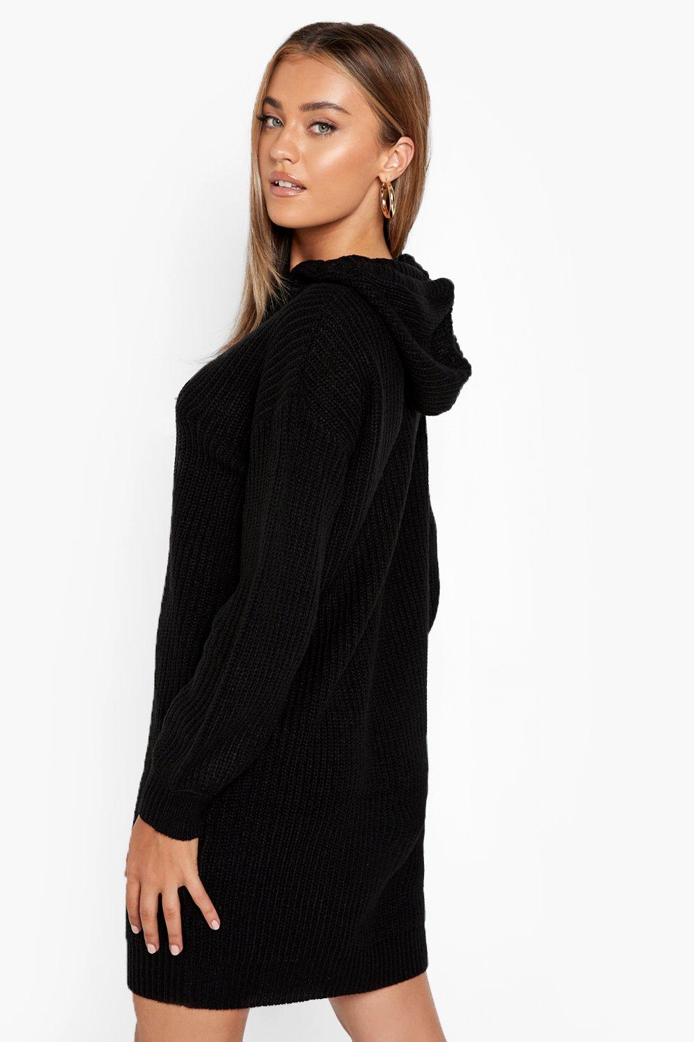 Knitted hooded jumper dress sale
