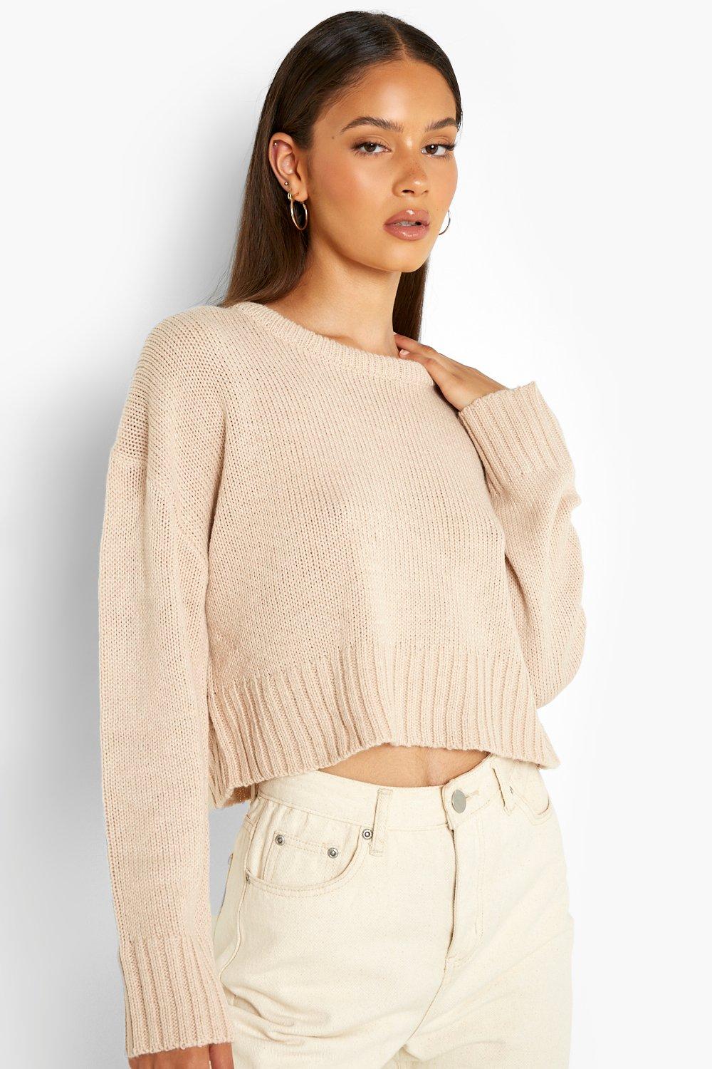 Beige 2025 cropped jumper