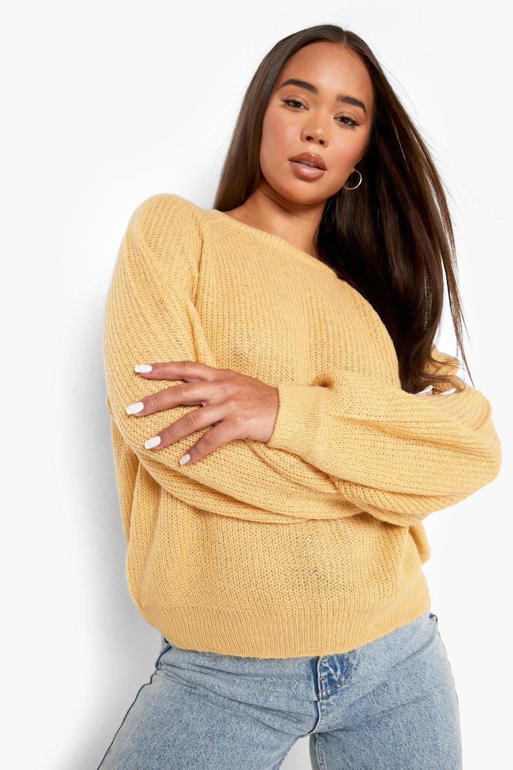 beige balloon sleeve jumper