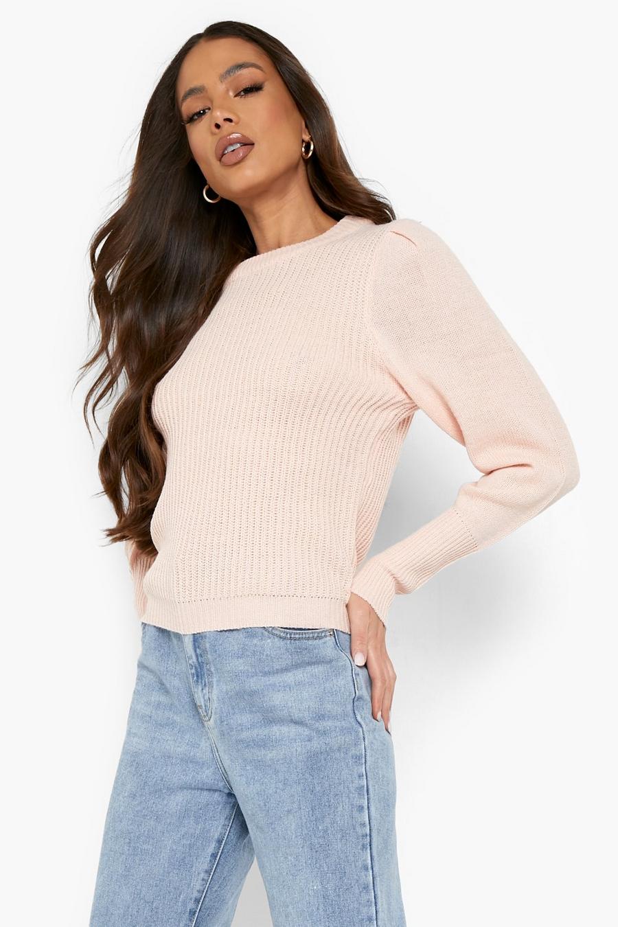 Pale pink Puff Shoulder Sweater image number 1